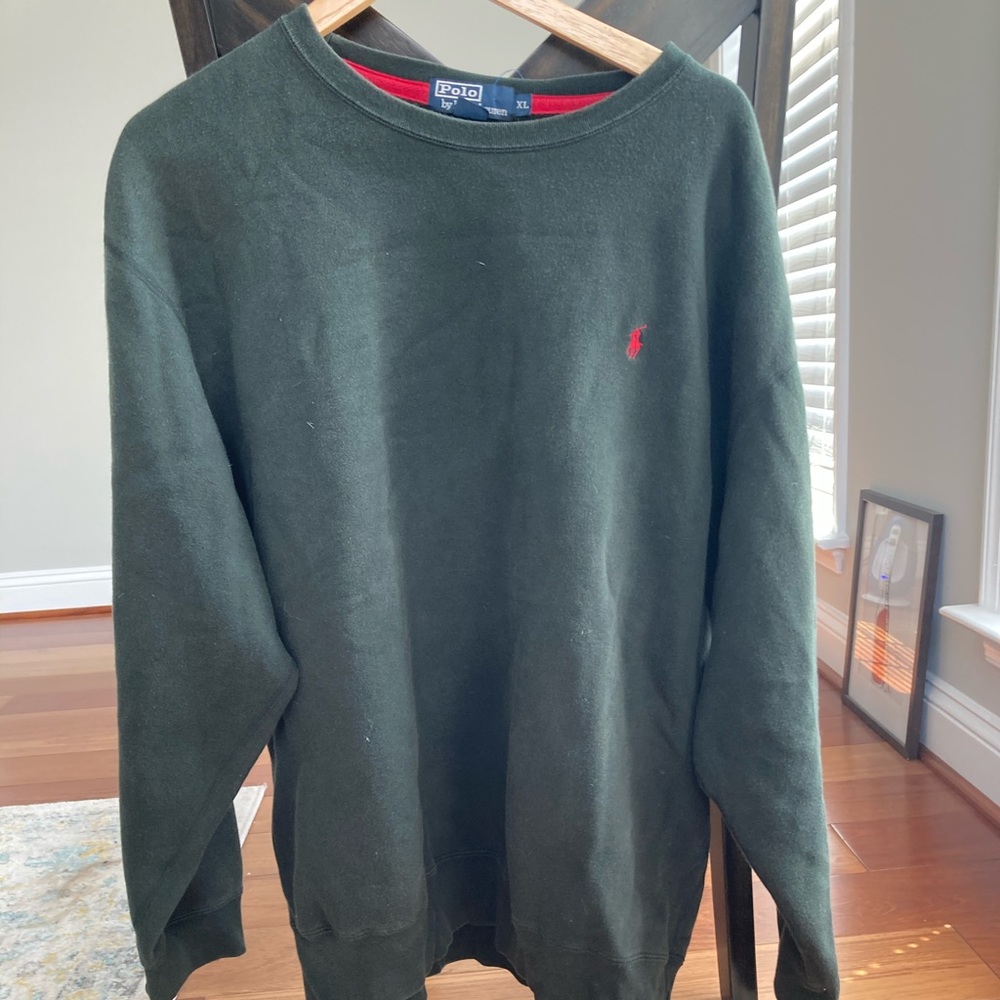 Polo Sweatshirt - Dark Olive Green